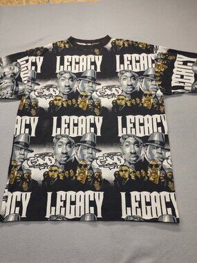Vintage Y2K GiveMeFace Hip Hop Legacy All Over Print Rap Tee